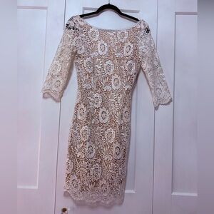 Soieblu White Lace Long Sleeve Dress